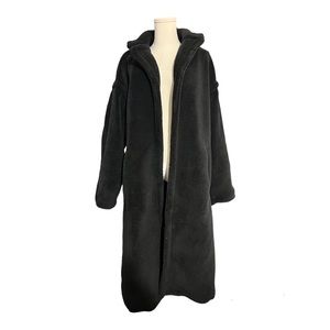 Forever 21 black teddy coat